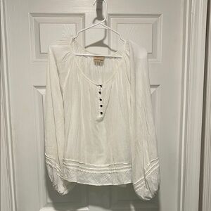 Anthro white gauzy Top